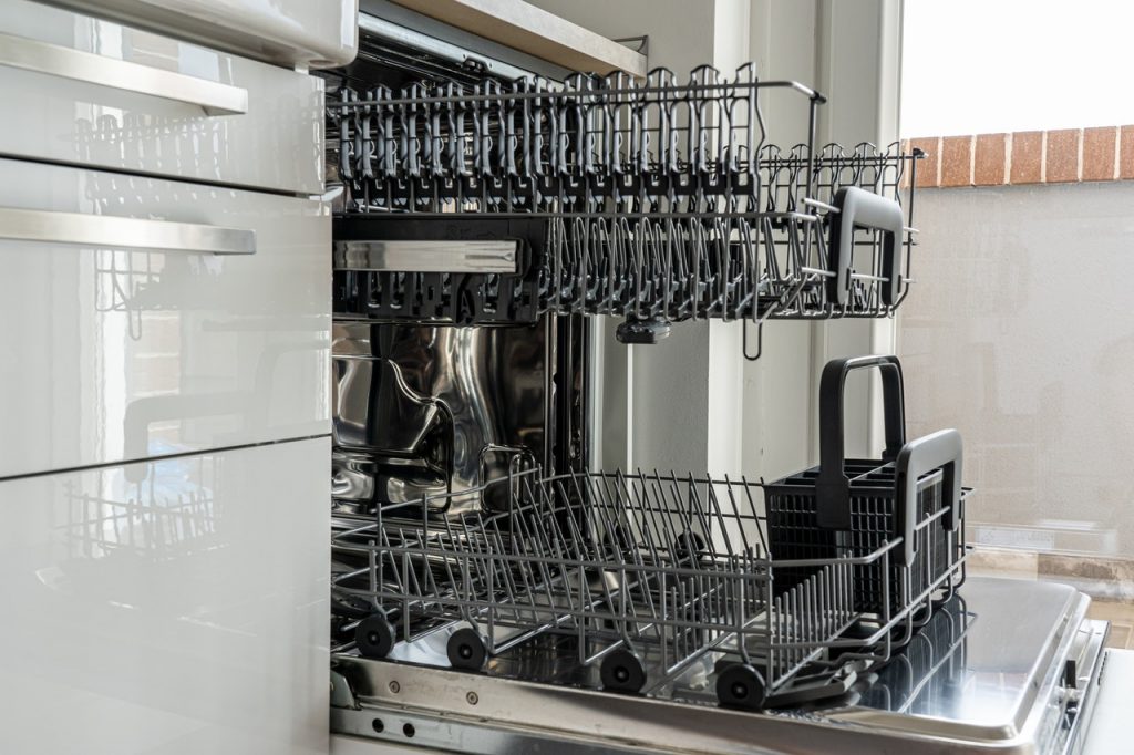 New dishwasher with stainless steel interior